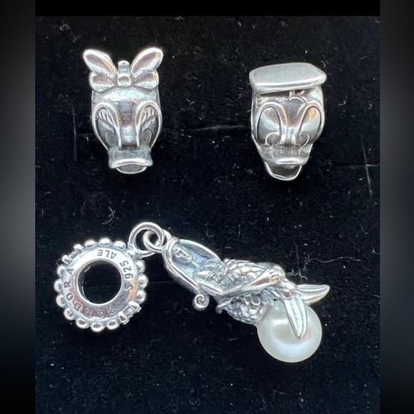 Pure silver 925 stamped Disney charms with mermaid lot of 3 - Picture 6 of 12